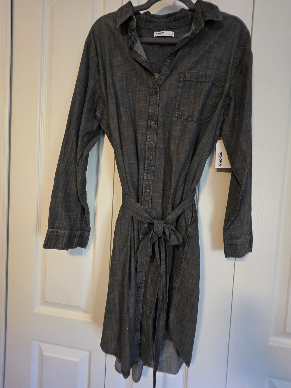 SONOMA Charcoal Button-Up Shirt Dress